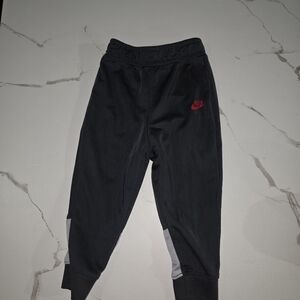 Nike Kids Black Joggers with Gray and Red Accents